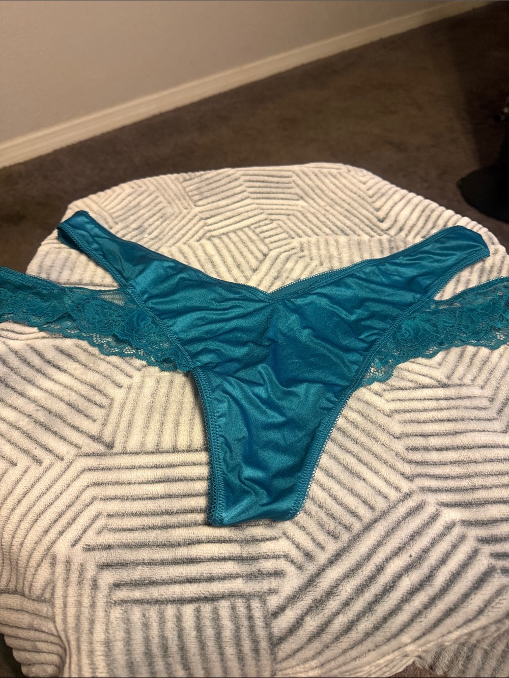 Victoria's Secret Teal Lace-Trim Bikini Panty